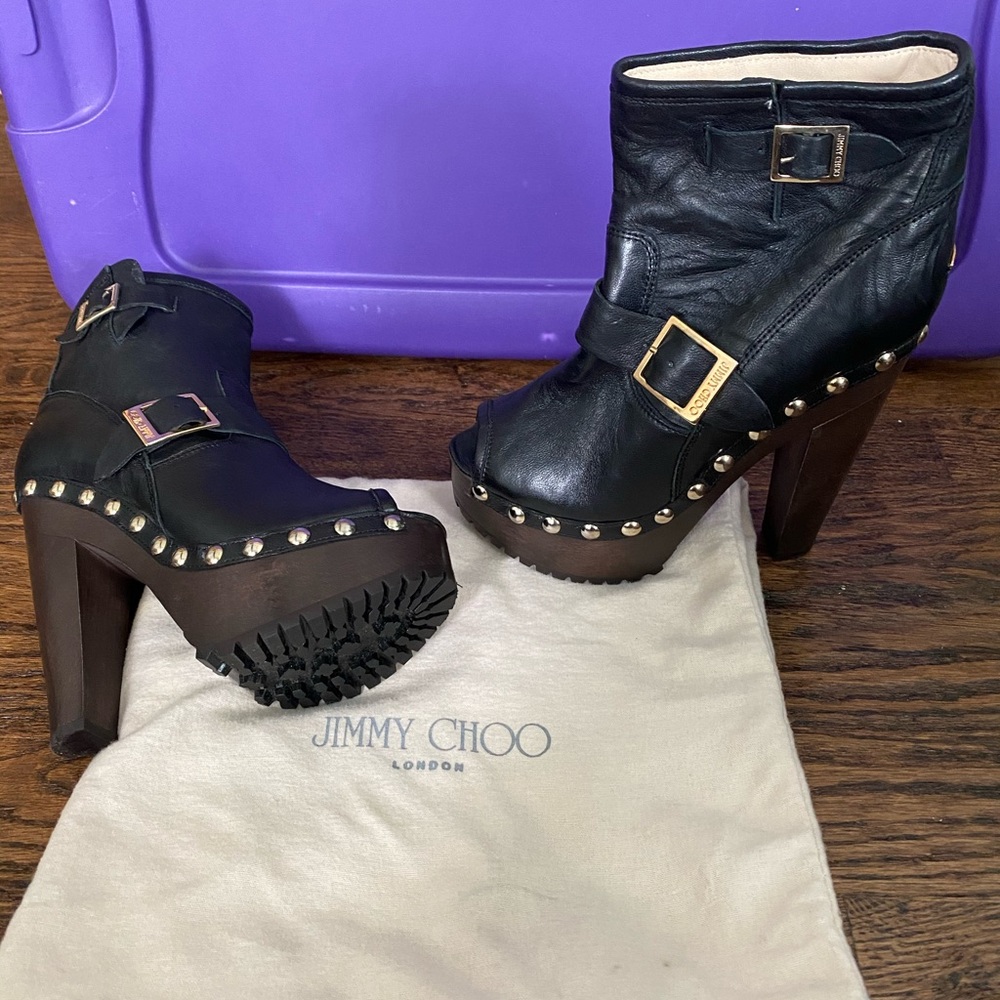 AUTHENTIC New Jimmy Choo peep toe boots. Purchased at Jimmy Choo in London